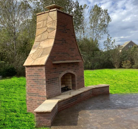 outdoor fireplace installation